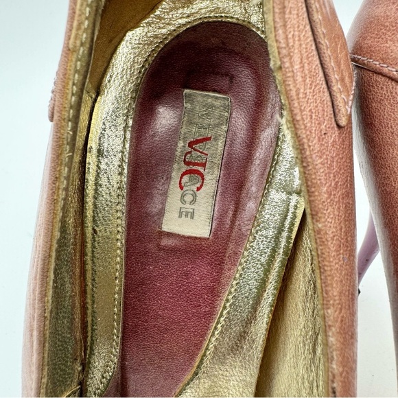 VERSACE JEANS COUTURE PURPLE LEATHER HEELS VJC BY VERSACE PUMPS MADE IN ITALY 39 - Picture 15 of 17